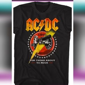 AC/DC Rare Metallic Gold Tye Dye Tee Shirts by AC/DC